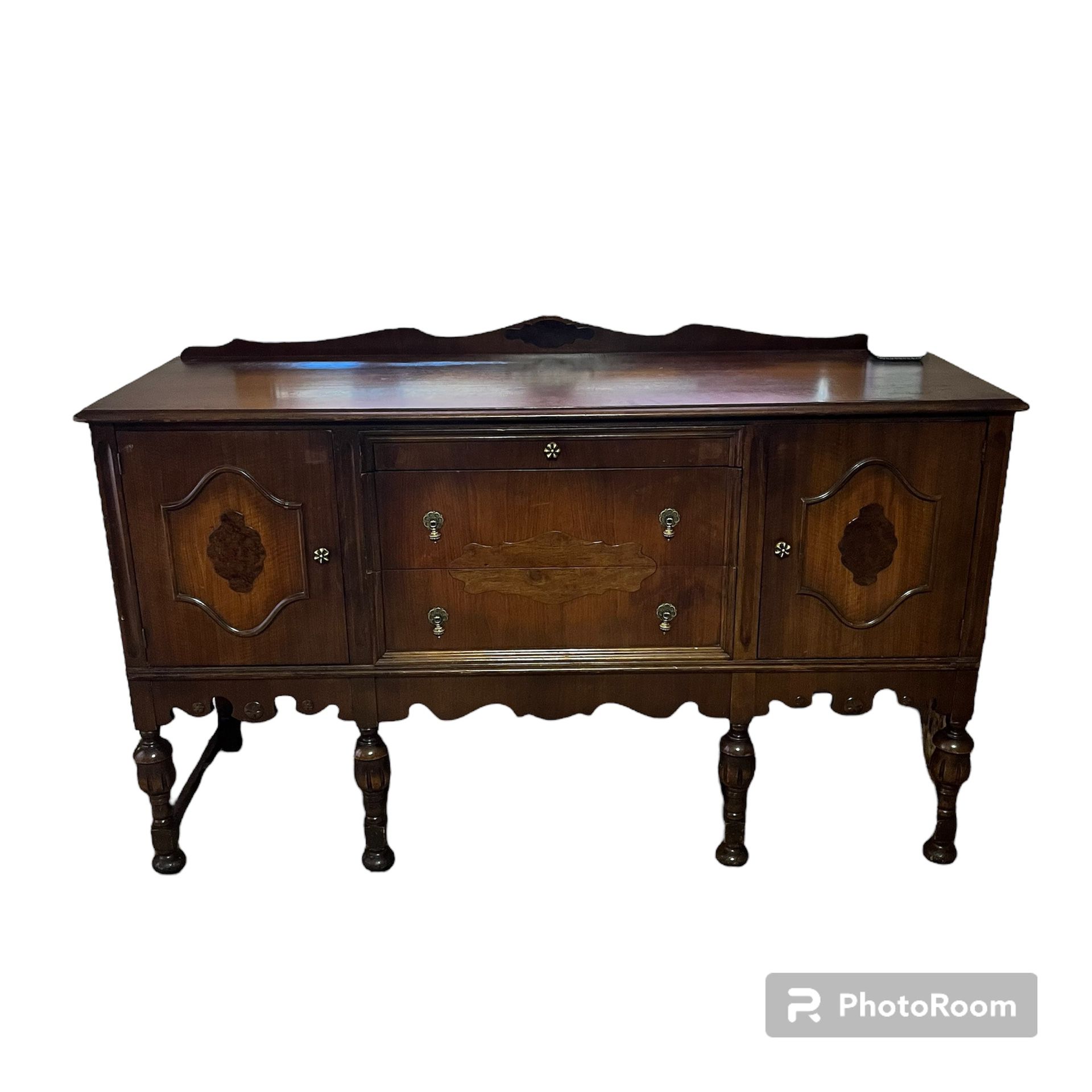 Antique 1920s Black Walnut Sideboard Hardware Is Original And Even Drawers Are Solid Wood