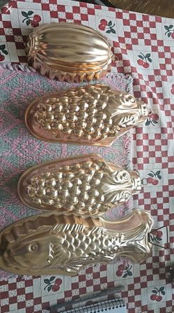 Antique copper jello molds