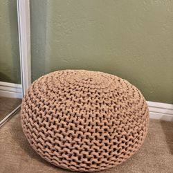 Threshold Cloverly Chunky Knit Pouf Pink