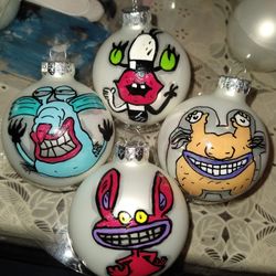 Ahhh Real Monsters Glass Ornaments