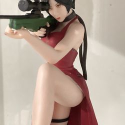 Resident Evil 4 Game Ada Wong Sexy Statue Figure Model Red Asian Dress 12 In Sni