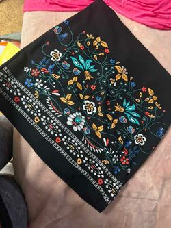 Black Floral Embroidered skirt