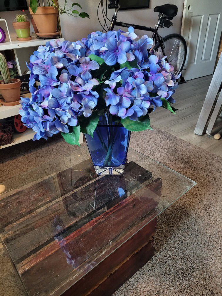 Vase , Glass, Blue