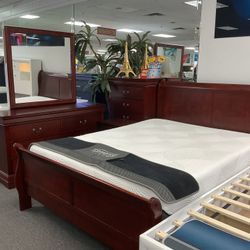 💥BLOWOUT FURNITURE SALE NOW 🔥 5-Piece Wooden Bedroom Set 🛏️🌿 50% OFF🎉