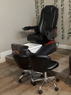 Pedicure Spa Massage Chair with Technician Stool