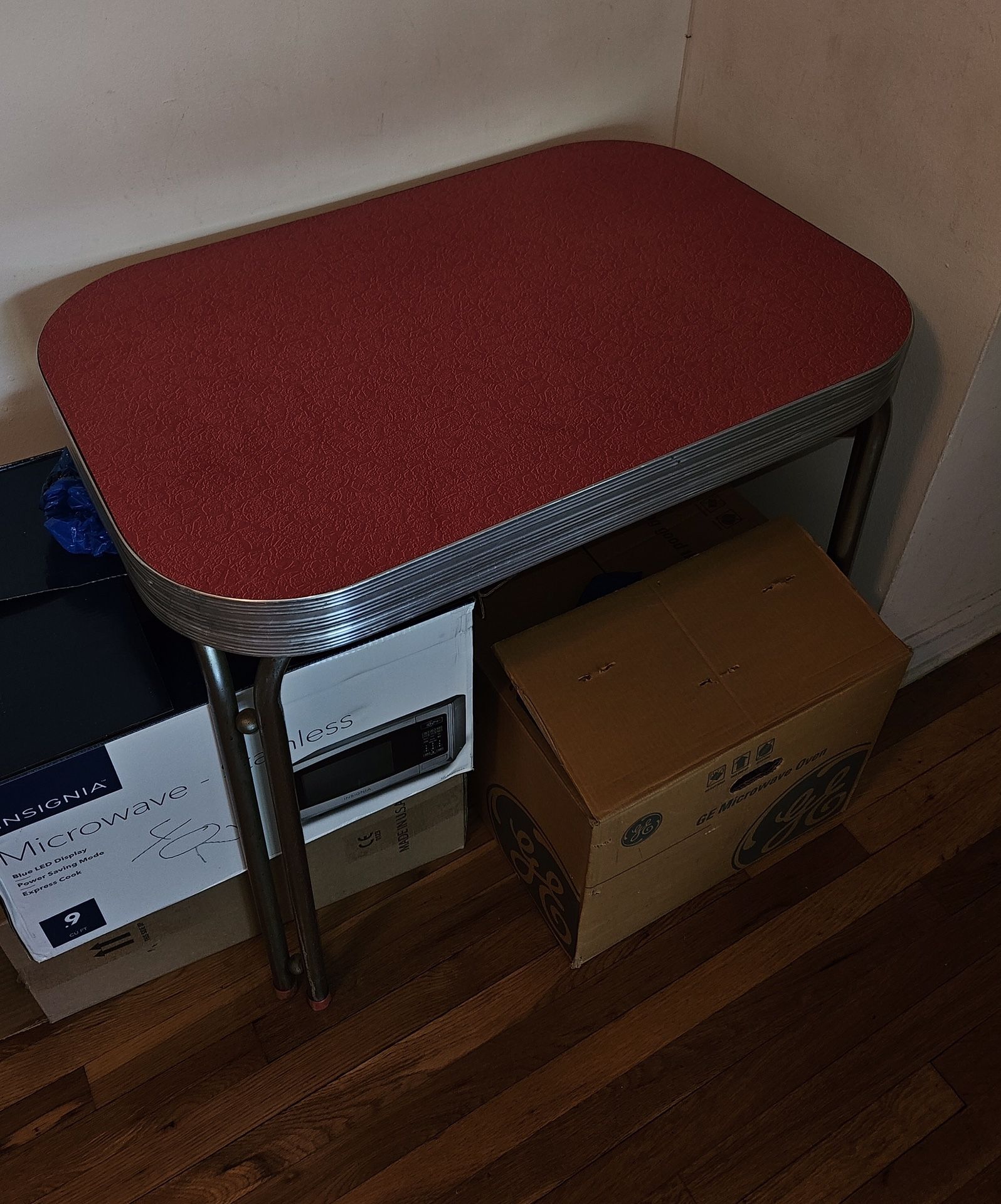 Retro Vintage Red Formica Kitchen Table