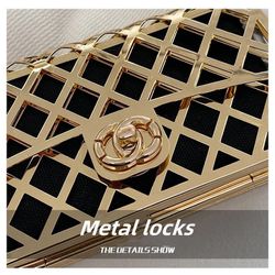 Iamdoyleyboutique:ColorGold: Luxury Designer Handbag: Size: 18cmx11cmx6.5cm Strap Length: 130cm Weight: 530g