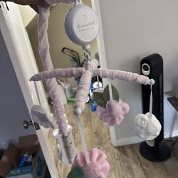 Floral Musical Crib Mobile For Baby Girl 