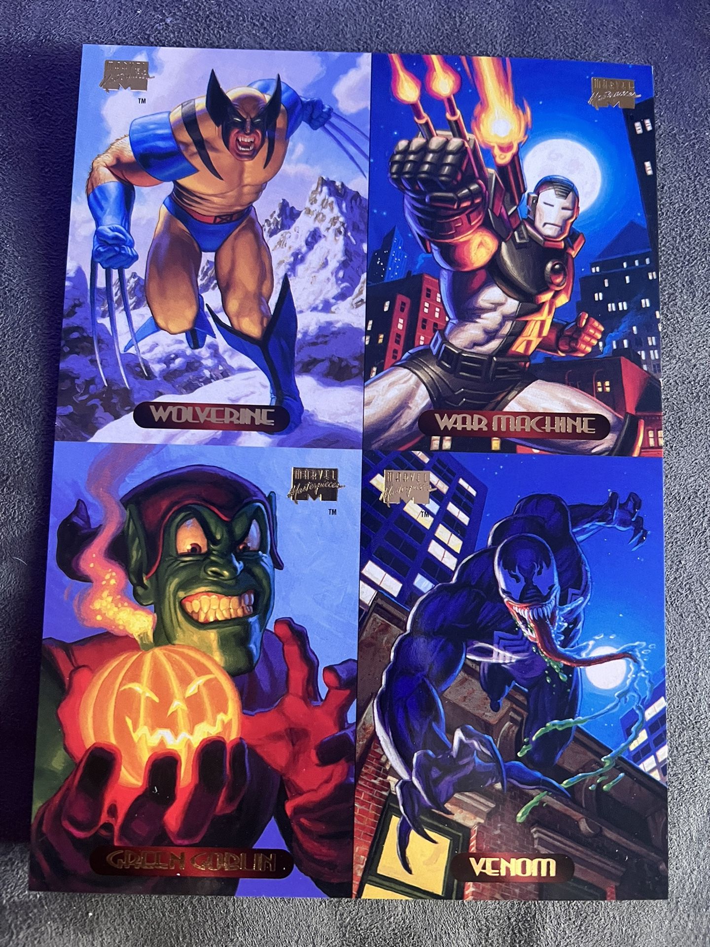 1994 Fleer Marvel Masterpieces Promo Dealer Sell Sheet Wolverine Venom 7x5 Card