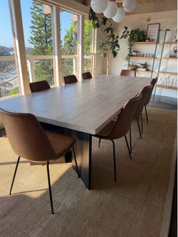 CB2 Mariana Teak White Wash Wood Dining Table 104"