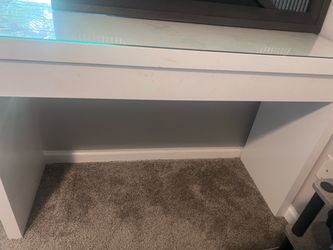 Glass top vanity