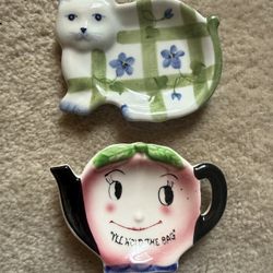 Vintage Porcelain Tea Bag Holders/Spoon Rests