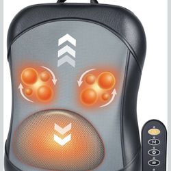 Shiatsu Back Massager with Heat : Up & Down Rolling Massage– Kneading Massager for Back Pain Relief Deep Tissue - Adjustable Intensity and Heat for Of