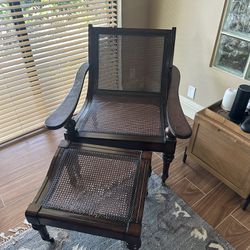 Rattan Chair And Ottoman- Fine Furniture 