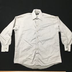 Kenneth Cole beige geometric Solid Dress Shirt 15.5 32-33