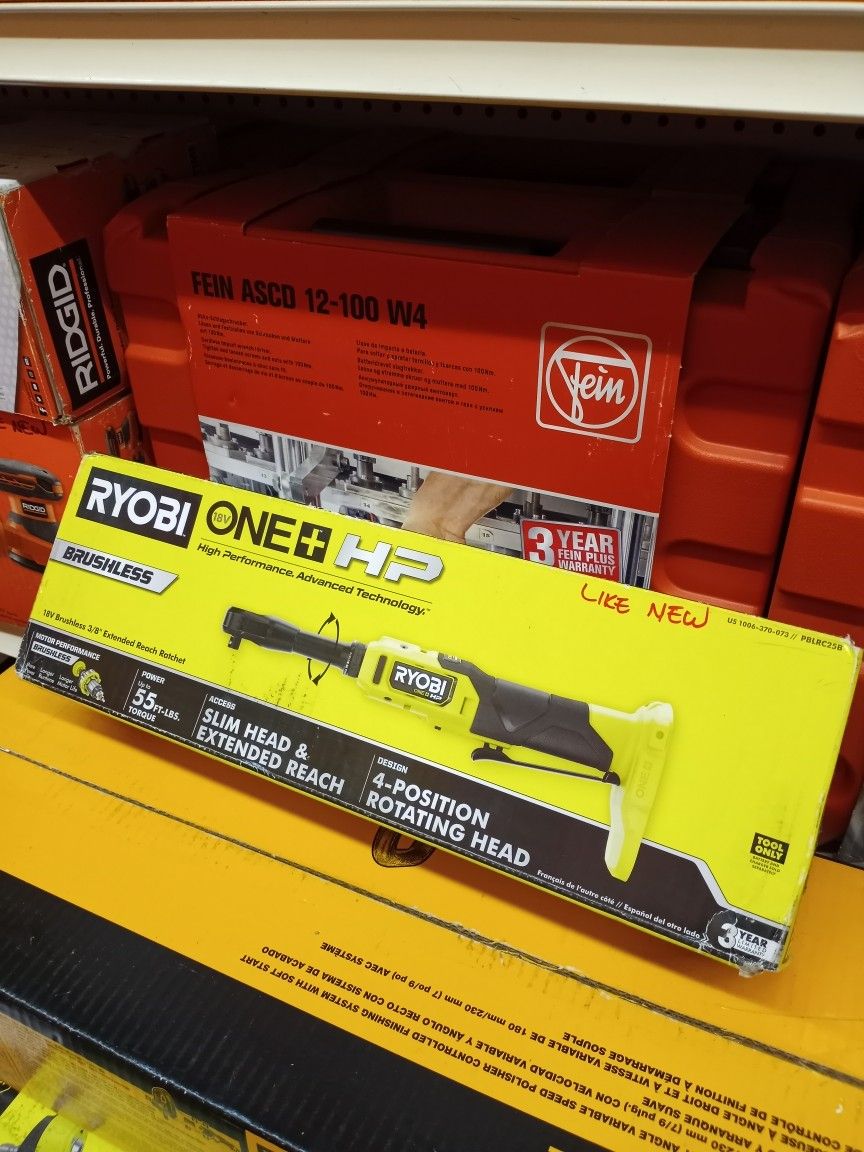 RYOBI ONE + HP 18V BRUSHLESS 3/8" EXTENDED REACH RATCHET (TOOL ONLY)