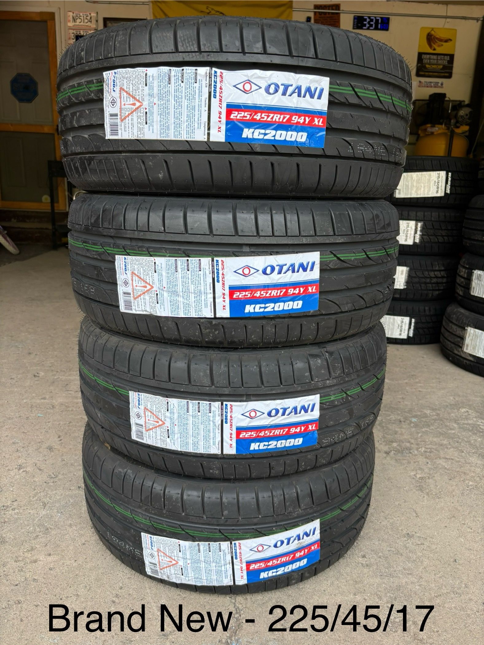 (4) - 225/45/17 Otani KC2000 Tires