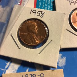 1) 1958 Penny Uncirculated Condition For Sale 