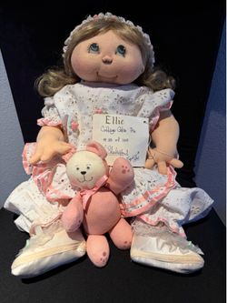 Jan Shackelford “Ellie” Cottage Cutie Pie #33/100 Signed 1994 Artist Doll w/ Bear