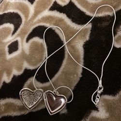 925 Sterling Silver Heart ❤️ Photo Frame Pendant Necklace 