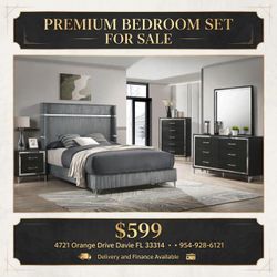 Premium Bedroom Set – Bed, Dresser, Chest & Nightstand
