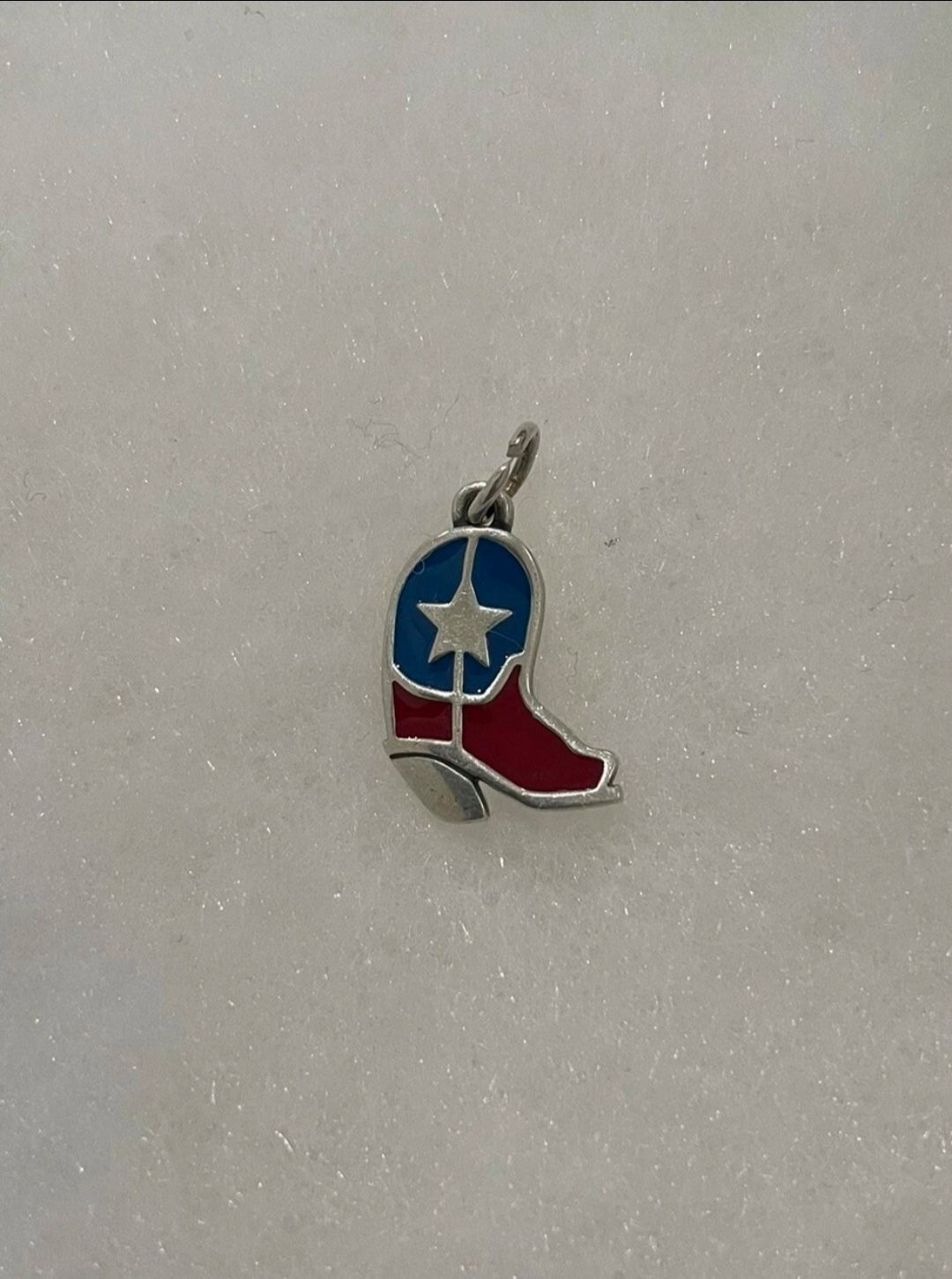 James Avery Retired Silver & Enamel Lonestar Boot Charm