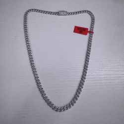 22” Moissanite Cuban Chain – 6mm, 10ctw, 925 Silver, Iced Out!