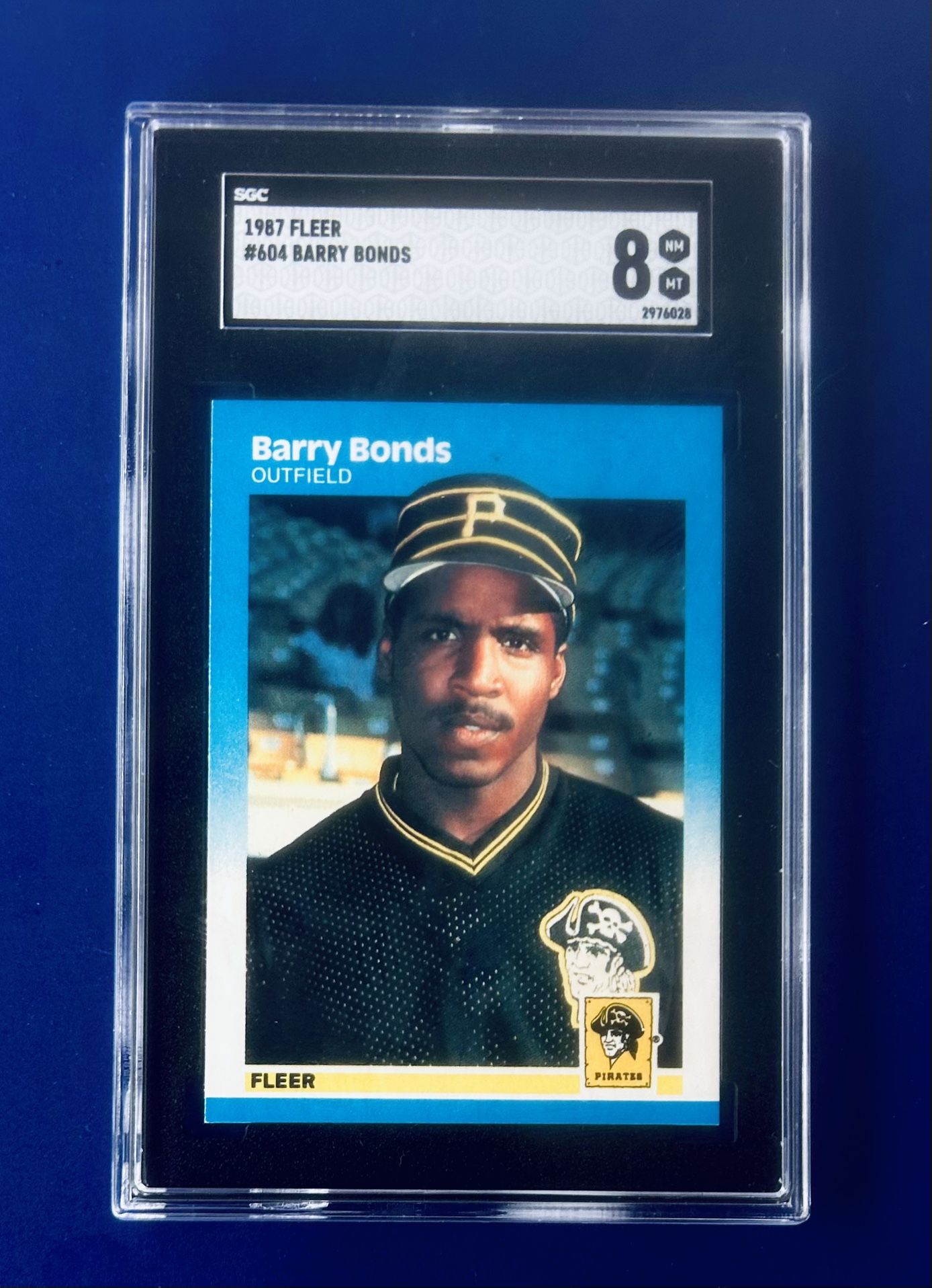 1987 Fleer Barry Bonds Rookie Baseball Card Graded SGC 8