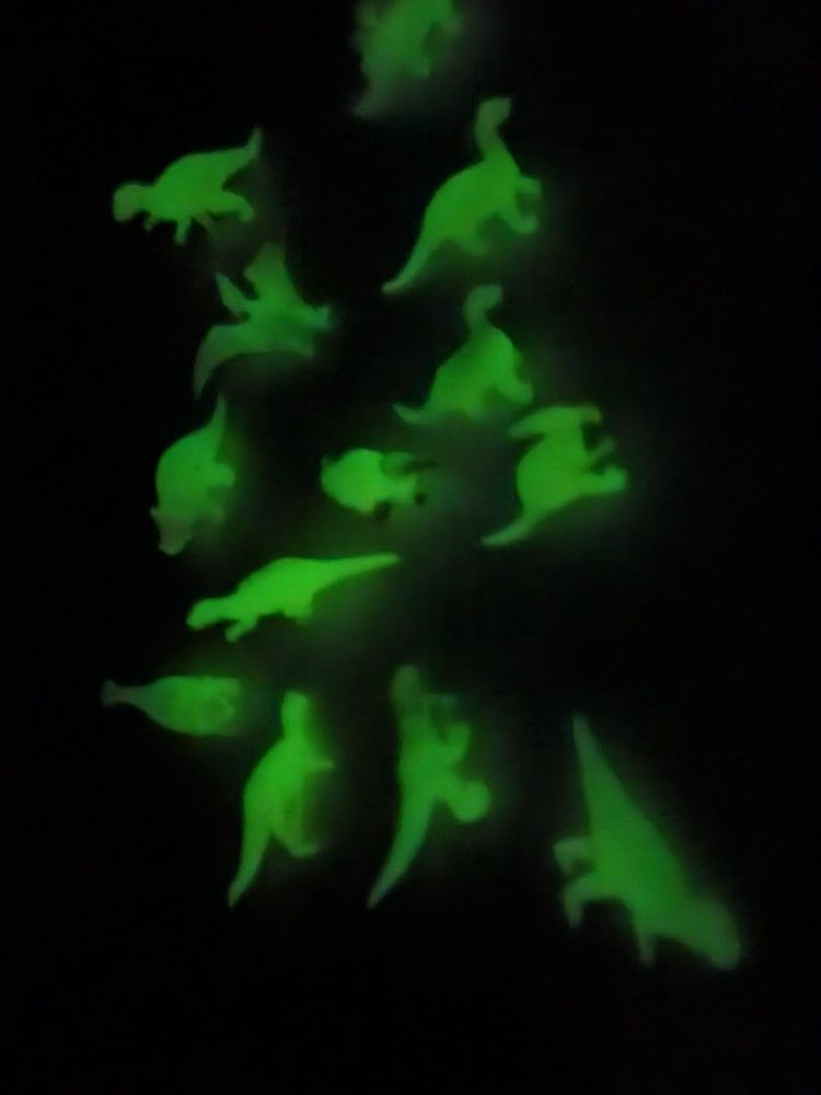 Set Of Glowing Dinosaurs
