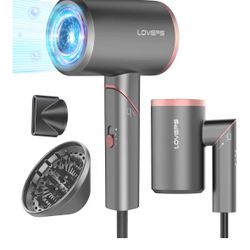 LOVEPS Hair Blow Dryer with Diffuser, 1800W Ionic Blow Dryer