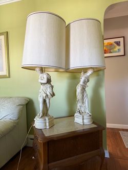 Pair of Figural Sculpture Table Lamps