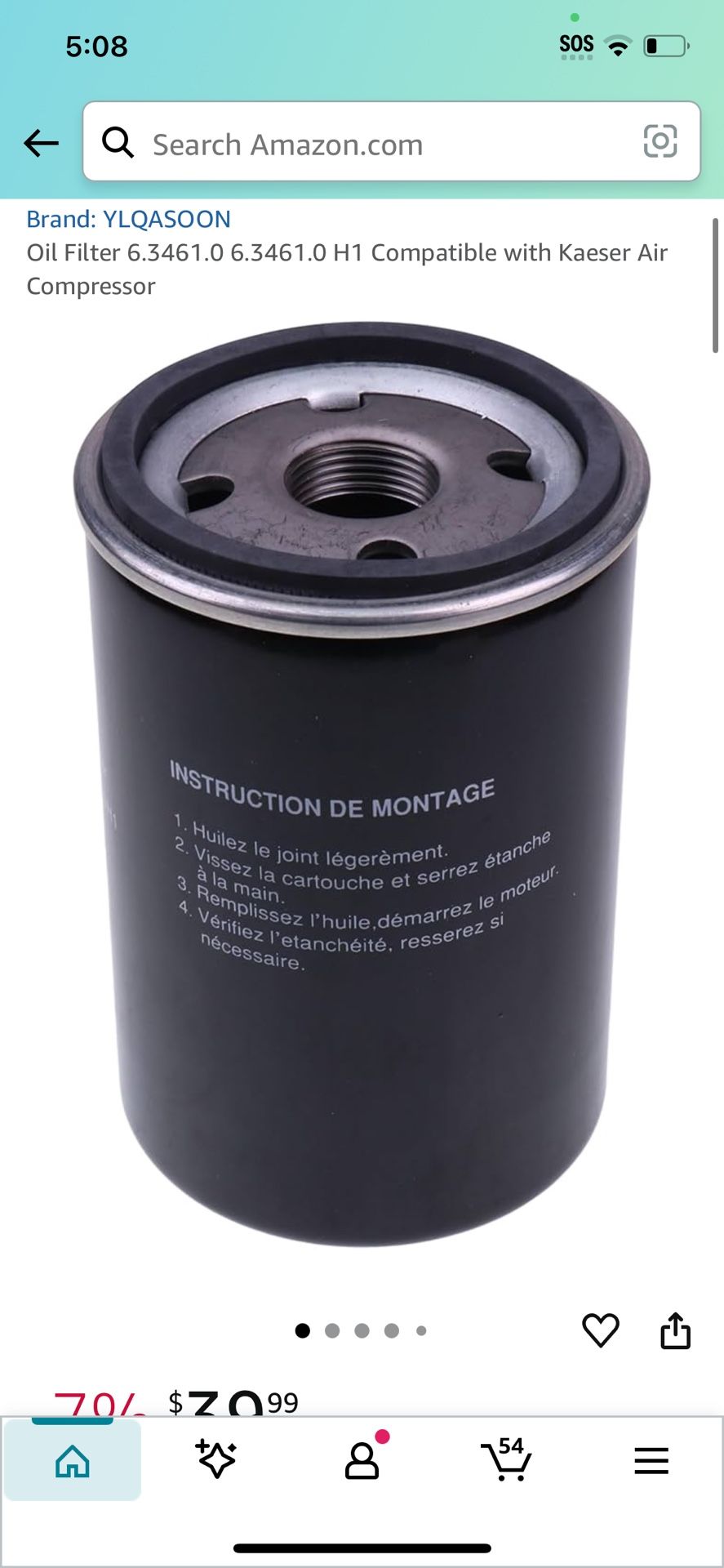 🛠️ Kaeser Air Compressor Oil Filter – New Replacement (6.3461.0 / H1) 🛠️ 📍 Pickup Location: s. Durango & 215 near IKEA Brand new, never used oil f