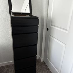Modern Black Tall Dresser/Jewelry Storage Cabinet