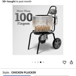 Yardbird 44204 Chicken Plucker, Easy On/Off Button, Integrated Hose and Cord Hooks, 20" Stainless Steel Tub, 1.2 HP Motor, 111 Natural Soft Fingers, I