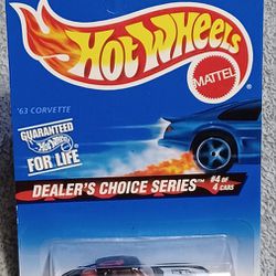 Hotwheels Dealers Choice Car 4 1996 New Queen Hearts Poker 1963 Corvette 
