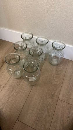 Small glass vases -set of 7
