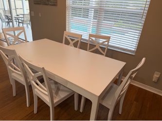 White Extendable Table and Chairs
