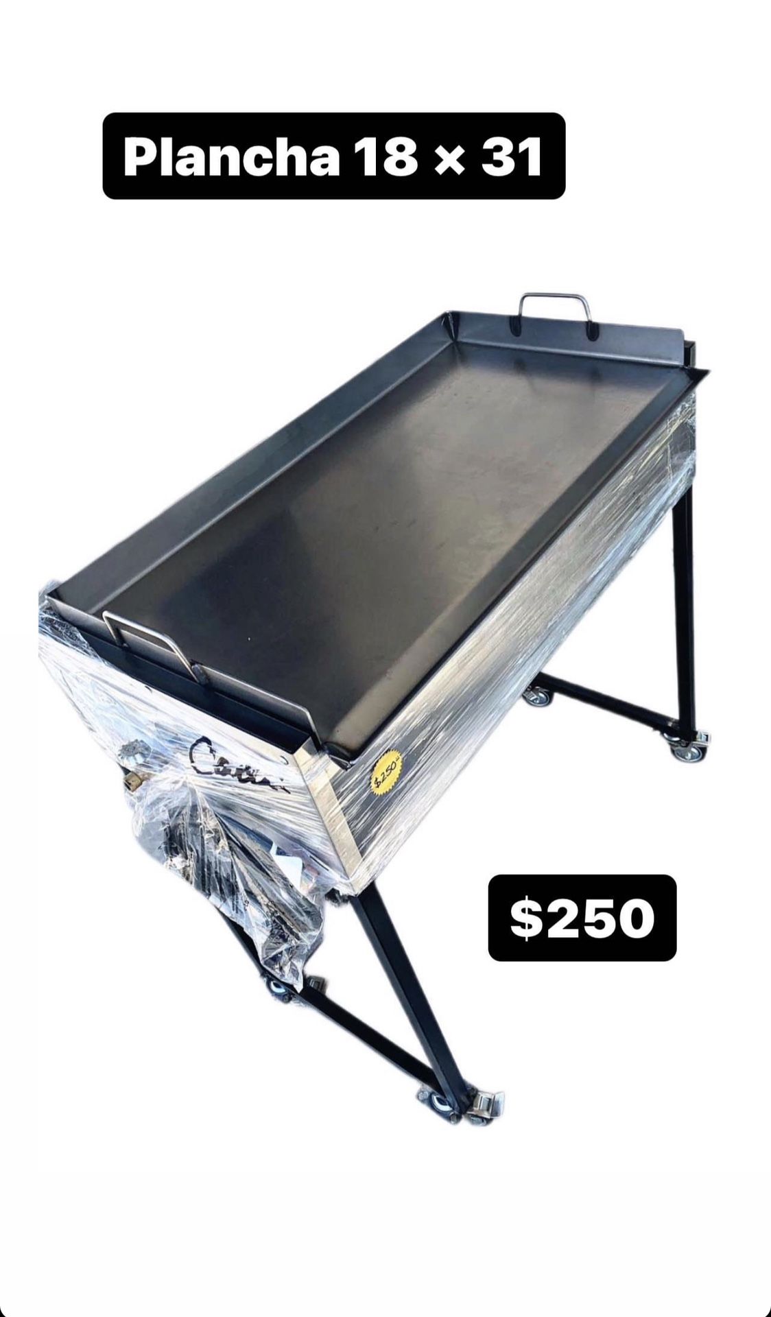 Plancha Larga De 18x31 Nuevo Con Mangera I Quemador Para Pupusas, Tortillas, Tacos, Hot Dogs Ext