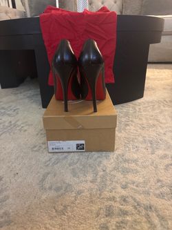 Christian Louboutin Black Leather Red Bottom Heels