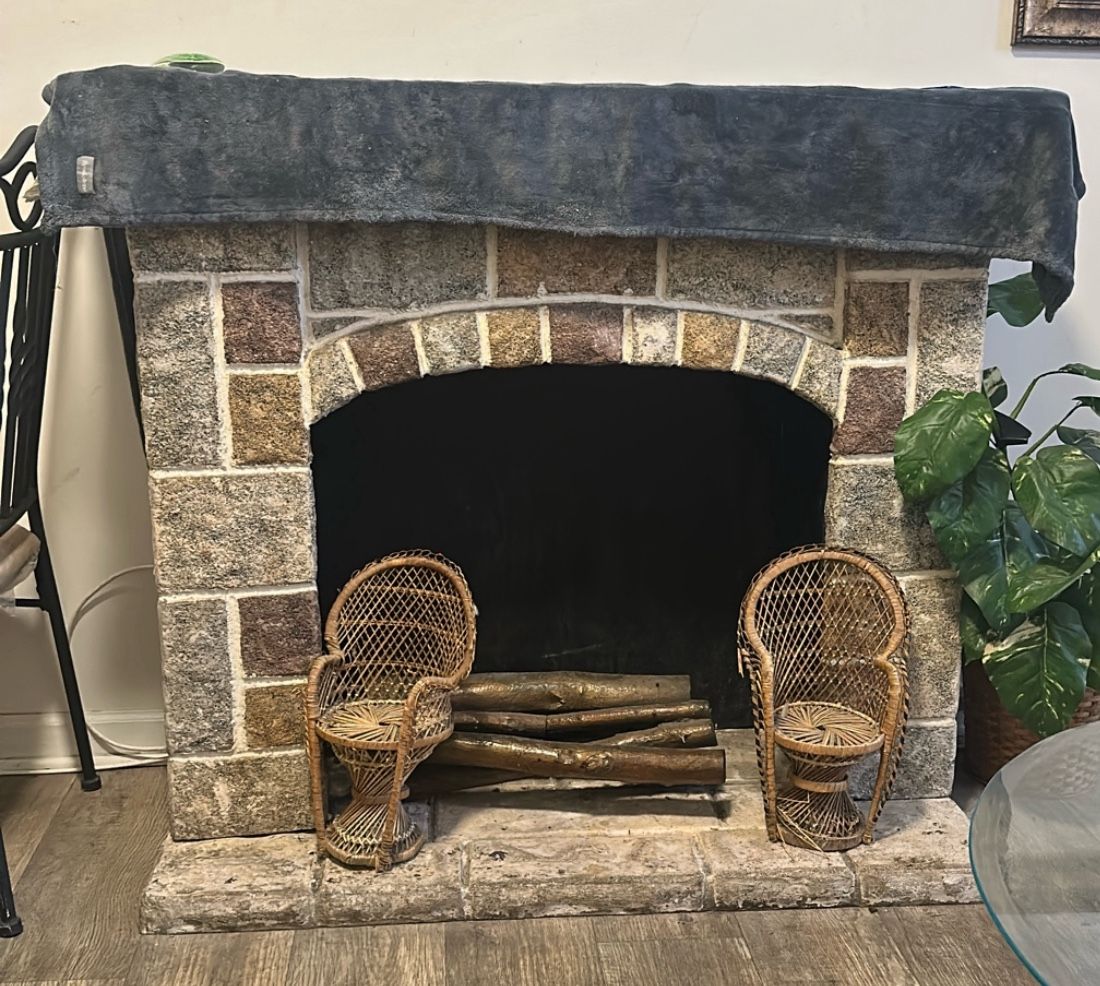 decorative stone fireplace surround