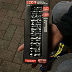 Professional universal joint shallow socket, set metric 11 piece set