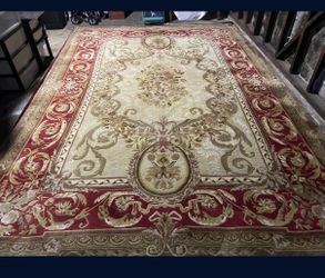 9' x 12' Made in India Vintage Hand-knotted Rug Pre-Owned  100% wool