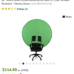 Round Green Screen For Gaming Or Tick Tock