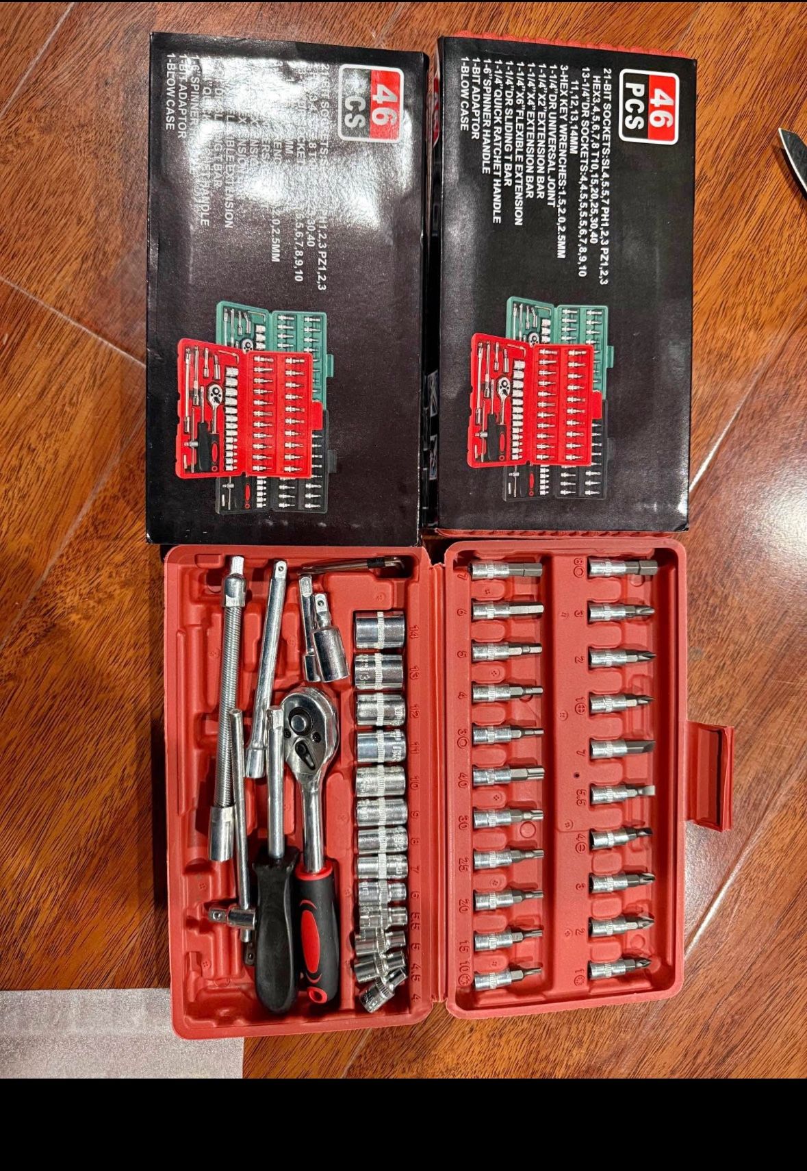 6-5 Egofine 46 Pieces 1/4 inch Drive Socket Ratchet Wrench Set, with Bit Socket Set Metric and Extension