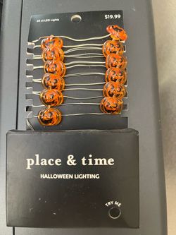 NEW Place & Time Halloween Jack-O-Lantern LED Lighting - 9' Length