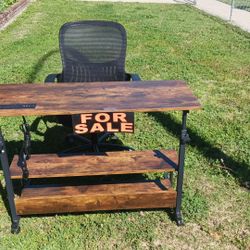 Desk With Outlets And Chair