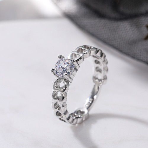 "Lovely Anillos Hollow Heart Diamonds Eternity Rings for Women, K770
 
  