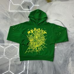 Yellow And Green Spider Hoodie Men’s Large 