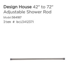 Design House 42" to 72" Adjustable Shower Rod
brushed nickel. 21 available $10 ea or all $150