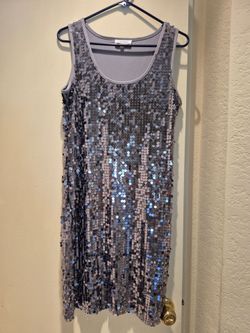 NEW CALVIN KLEIN SEQUIN MEDIUM SLIP DRESS READ BELOW